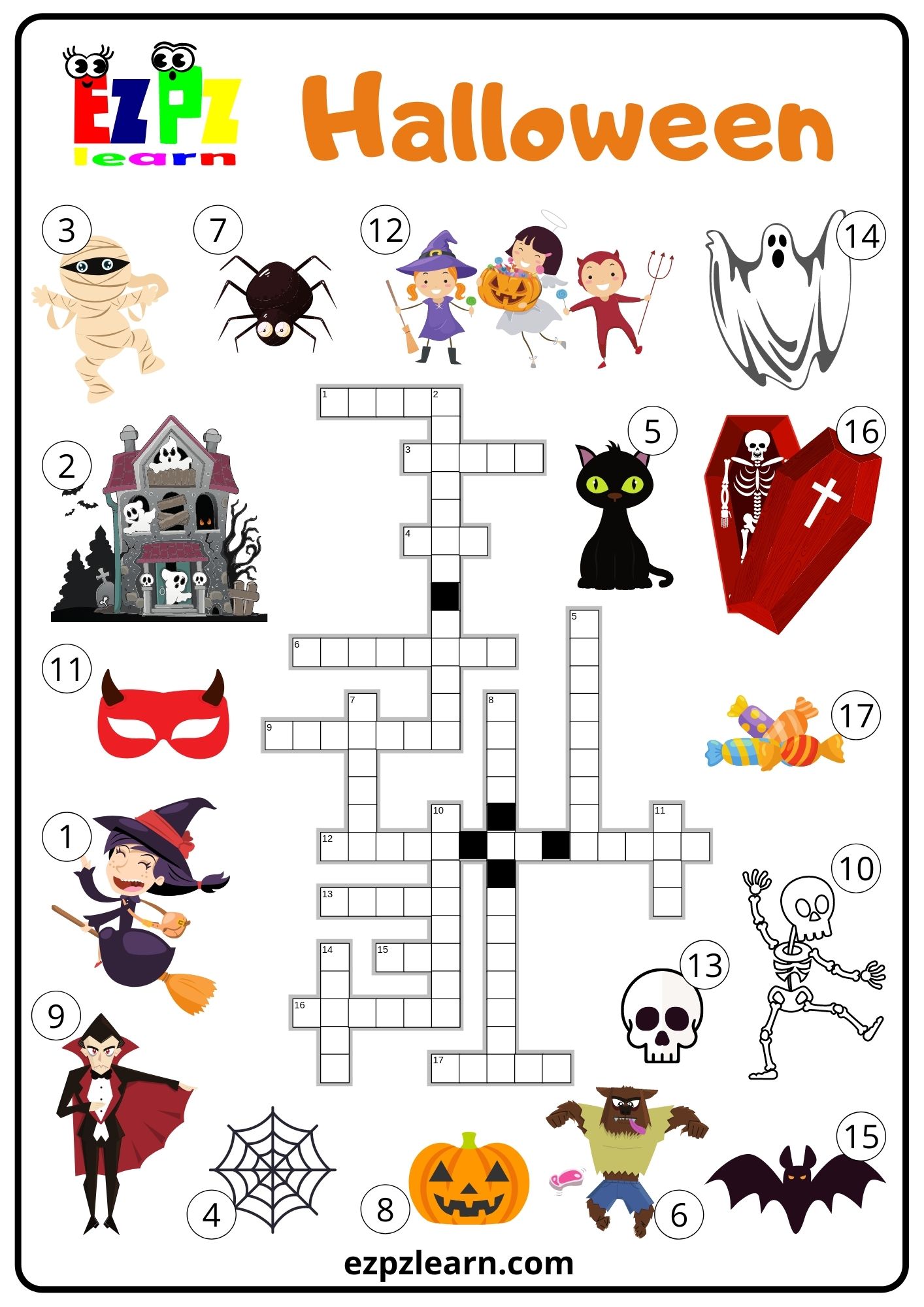 Halloween crossword clearance